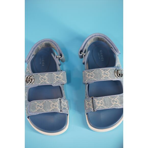 Gucci Moritz GG Open Toe Logo Dad Sandals SZ 36 NIB Denim $720 - Picture 8 of 12